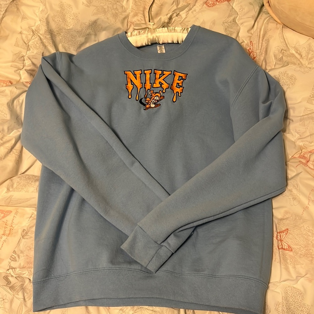BRAND NEW cute custom character embroidered nike crewneck